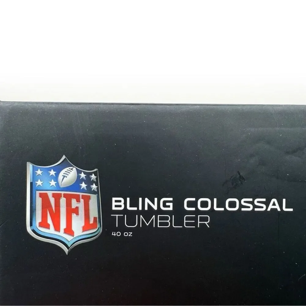 NFL Philadelphia Eagles Bling Colossal Tumbler 40 oz White Bedazzled Iridescent